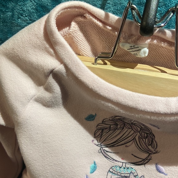 BUNDLE DISCOUNTS! 18-24mo light Pink Baby Gap Mermaid Peplum Sweater Shirt Girls - Picture 7 of 9